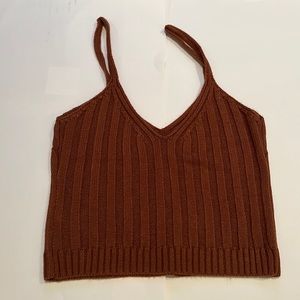 Never worn brown crochet tank